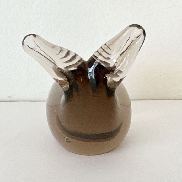 Hand Blown Glass Art Brown Whale 3in Figurine Paper Weight - Picture 4 of 6